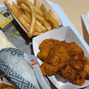 Spicy tenders and fries