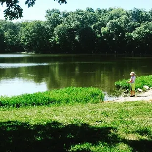 My son fishing at Wallace State Park