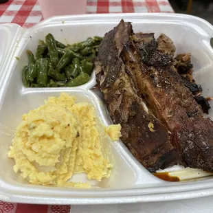 2 Meat Plate - ribs and brisket