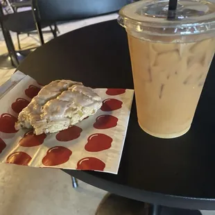 Cold brew and lemon chia scone