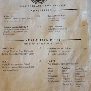 Menu as of 8/15/2022