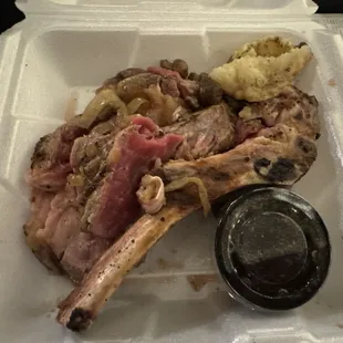 Very grisly cowboy steak.