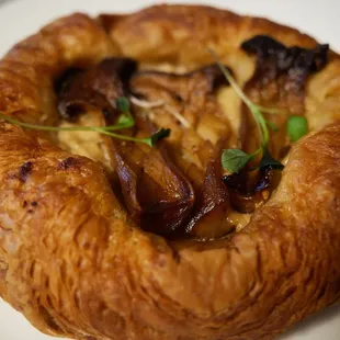 Mushroom danish (Seared Hamakua mushrooms, onion soubise)