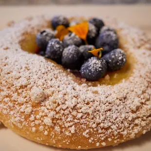 Blueberry brioche tart