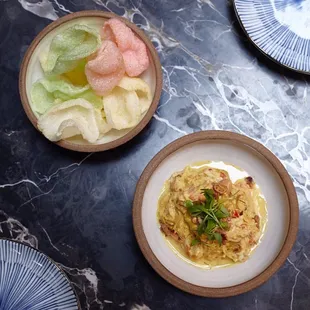 CRAB RENDANG DIP (blue crab, rendang spice, crackers) / photo: Stefanie Parkinson