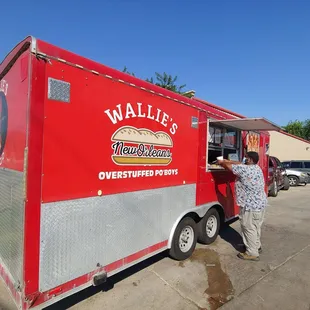 Food truck. Between a gas station and family dollar