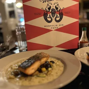 The Salmon and Leeks was cooked just right and the skin was perfectly crispy