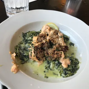 Fried Oysters Rockefeller