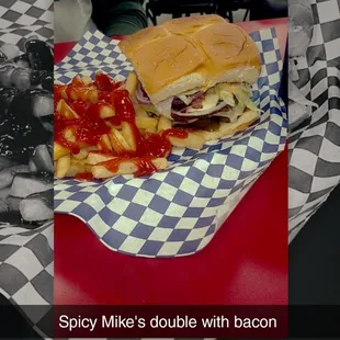 Spicy Mike&apos;s burger (double patty and bacon)