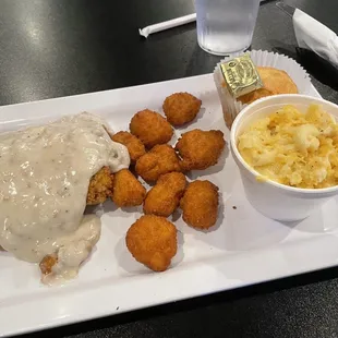 Country Fried Steak. Mac &amp; Cheese. Corn Nuggets.