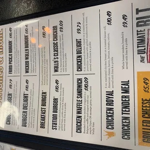 a menu for a restaurant