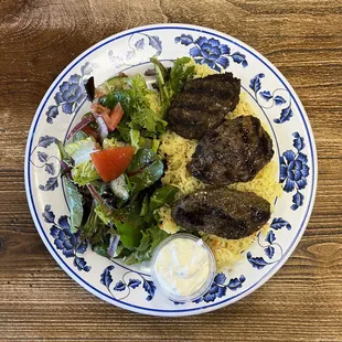 Kafta Kabobs Plate