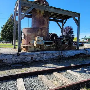 an old train car on the tracks