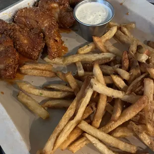 Cluckers rolled in honey siracha