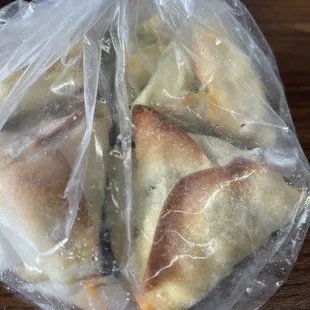 Mini's spinach pies for home and work.