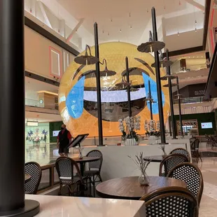 Globe near outdoor dining... great people watching too!