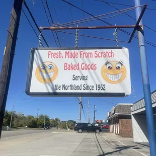 sign for fresh made from scratch baked goods