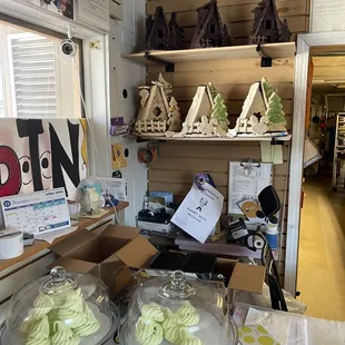 Chocolate houses and front counter