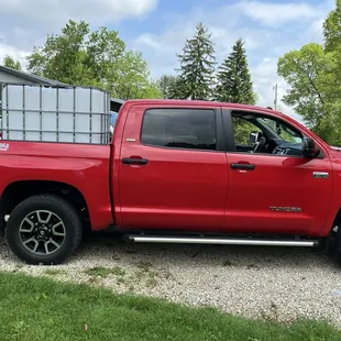 I have a nice clean tank to haul water and got account set up for good quality cleaning products.