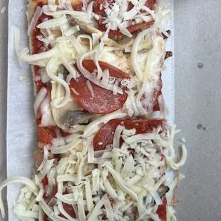 2 Pepperoni and mushrooms