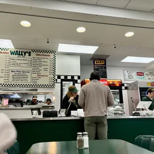 Service counter and menu.