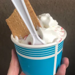 Custom strawberry cheesecake ice cream