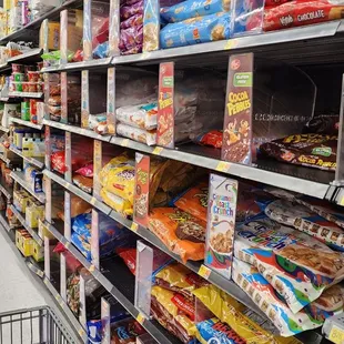 a shopping cart in a grocery store