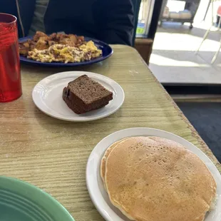 Pancakes and banana bread