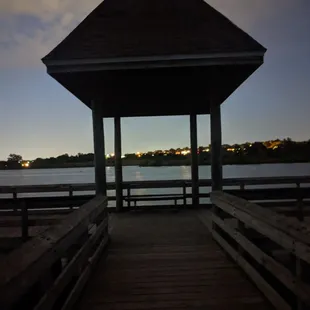 Observation/fishing dock at dusk
