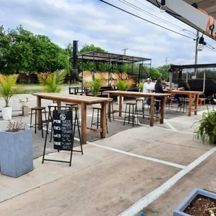 Front seating area facing north Lamar blvd