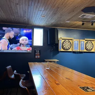 Tv and darts.