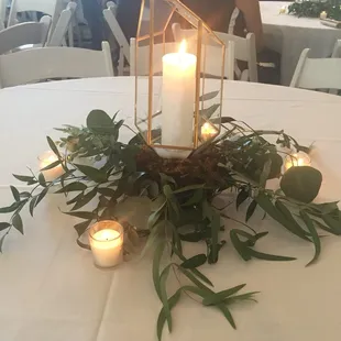 Lovely centerpiece in the reception hall