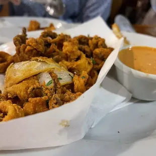 a plate of fried food