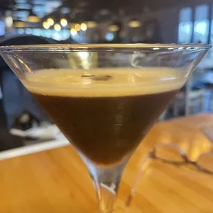 Half full espresso martini and the bartender refused to make us a full drink.
