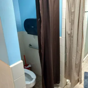 This is it in the men's restroom. There was s waiting line this morning to use the one toilet