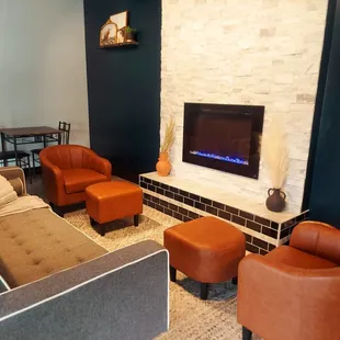 living room with fireplace