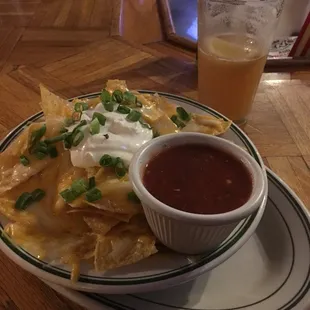 Beer and cheesy chips. I love this place!