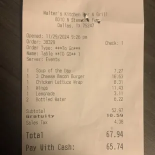 Receipt discrepancies