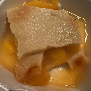 Peach cobbler (ice cream not pictured)
