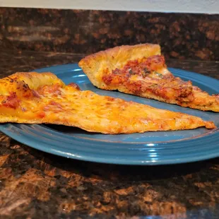 The "deep dish" vs the regular cheese slice......