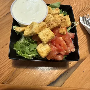 Small salad. It was surprisingly filling