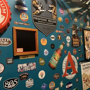 The wall in the back, by the restrooms.  Hmmmmm