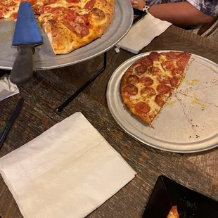 Gluten Free Cauliflower pizza with pepperoni and reg pepperoni.
