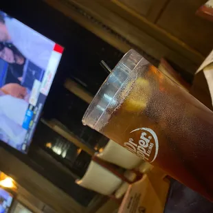 Ice tea and college basketball...what a spot!