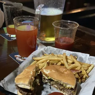 Bacon Mushroom Swiss and a red