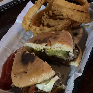 Mushroom Bacon Swiss with rings