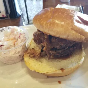 Pulled pork sandwich.