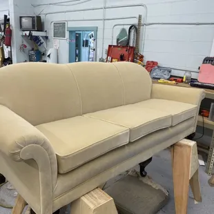 40 plus year old sofa.  Back to life!