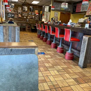 the inside of a restaurant