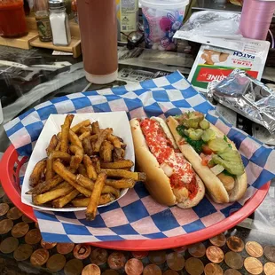 Left: Walzzy Dog.. Right: Chicago Dog